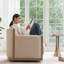 Fauteuil d'appoint pivotant rembourré Zenda-668228826-668228805