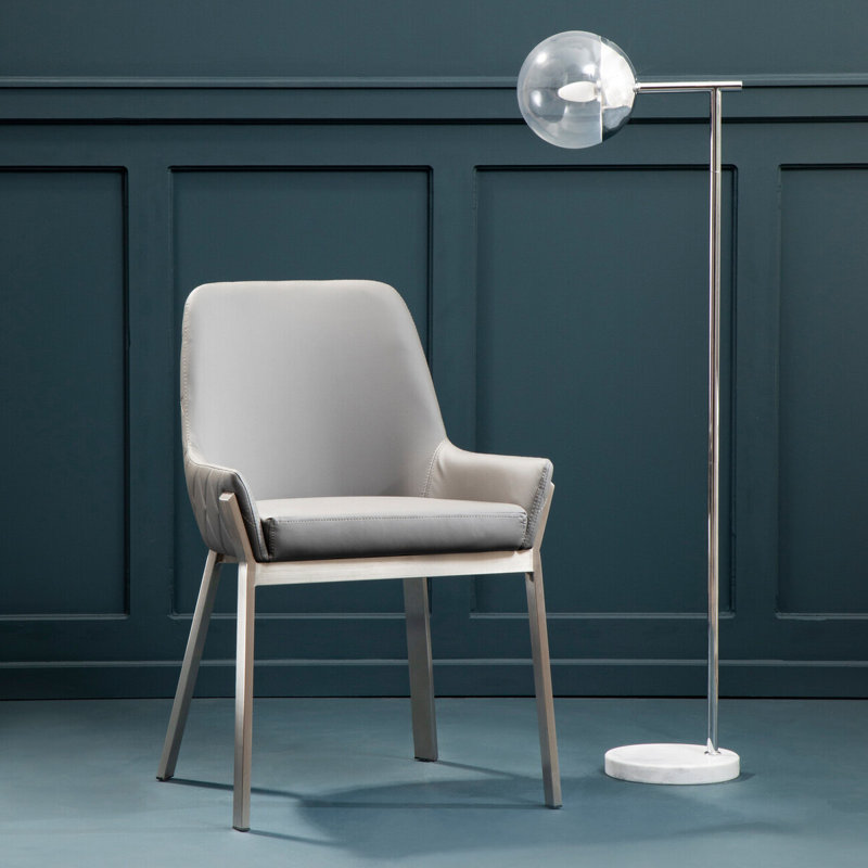 Hazbie 49cm H Upholstered Parsons Chair in Grey