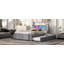 Grand lit plateforme en bois avec rangement à DEL, 2 tiroirs et 1 lit gigogne simple-628721659