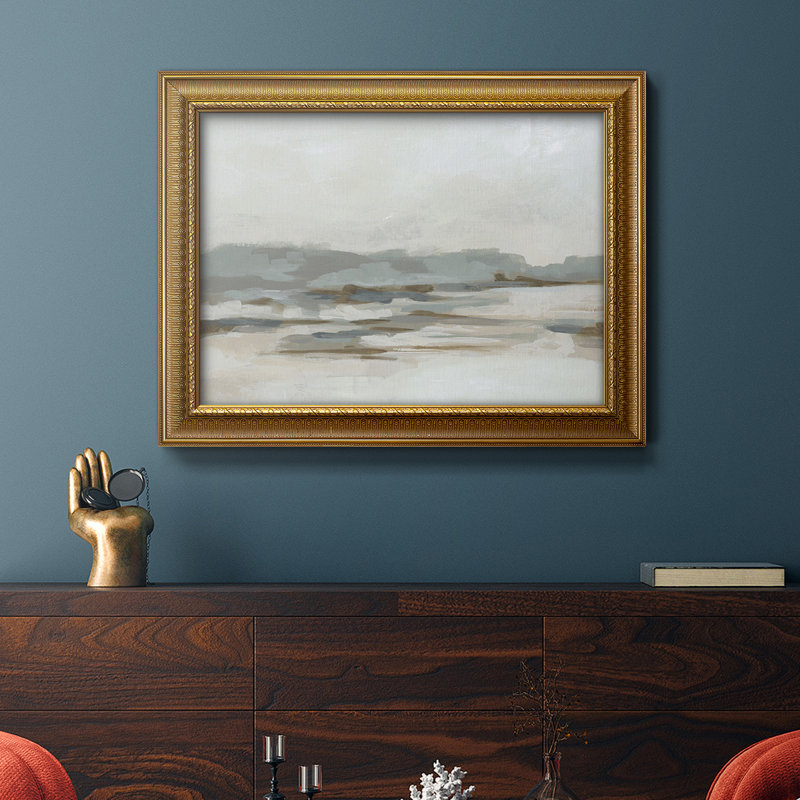 Neutral Coast I - peinture sur toile encadrée, H 16 po x l 20 po