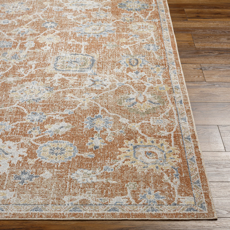 Belisle Kircher Oriental Machine Woven Polyester Area Rug in Rust, Rectangle 7'10" x 10'2"