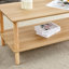 Table basse de salon 2, de forme rectangulaire, en bois massif +, stable et durable, facile à assembler rapidement, housse de protection de plancher incluse avec tablette ouverte, matériaux,