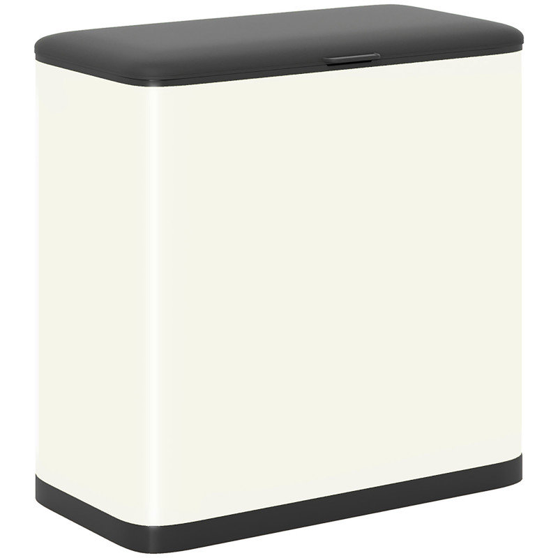 Stainless Steel Kitchen Trash Can, White
