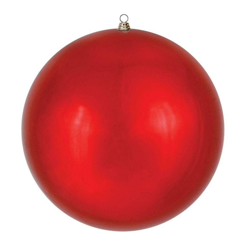 Ornement de Noël en forme de boule rouge brillante de 20 po Vickerman, Rouge brillant, H 20 po x l 20 po x P 6 po