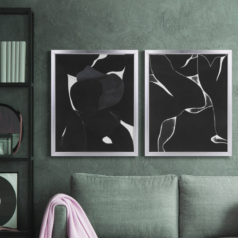 Night Bloom I - ensemble de 2 reproductions d'art sur toile encadrées