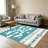 Turquoise Teal Stripe carpet-easy to clean, machine-washable, soft and comfortable; suitable for door mats, kitchens, living rooms, bedrooms, corridors, and laundry areas. Easy to clean, durable carpet for home decoration.-129764927
