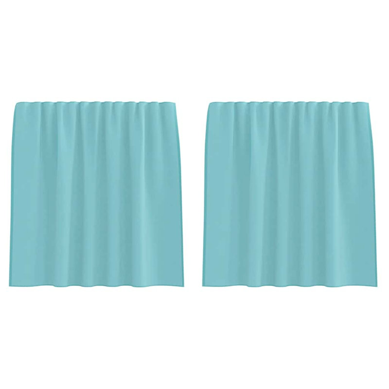 Blackout Curtains With Hanging Loops 2 Pcs Velvet, Turquoise, 140cm Width x 140cm Drop