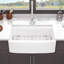 Station de travail blanche Farmhouse Sink - Évier de cuisine de ferme en céramique blanche à cuve de 33 pouces