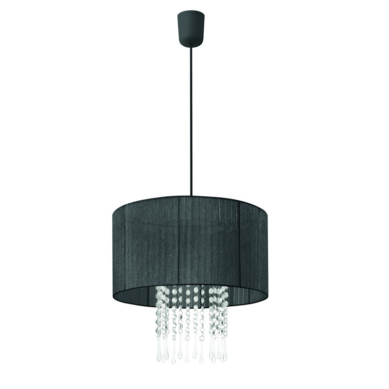 Devan 1-Light Drum Pendant, Black