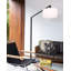 Stretch Chairside Arc Floor Lamp - Matte Black 75" Height