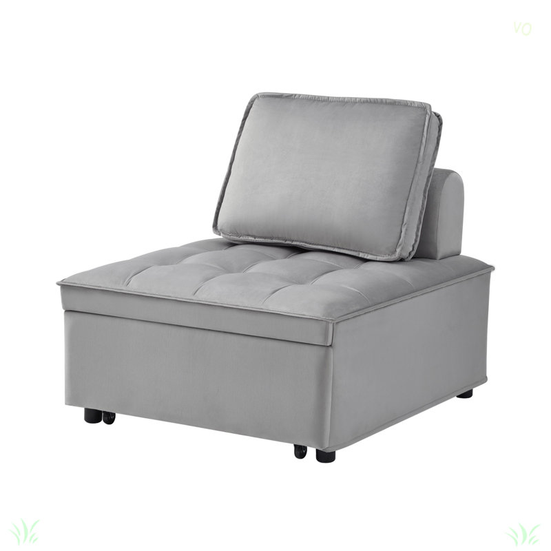 Canapé-lit convertible, canapé-lit simple en tissu de velours moderne, canapé-lit avec 1 coussin de dossier et dossier amovible, canapé-lit inclinable confortable pour le bureau et le salon