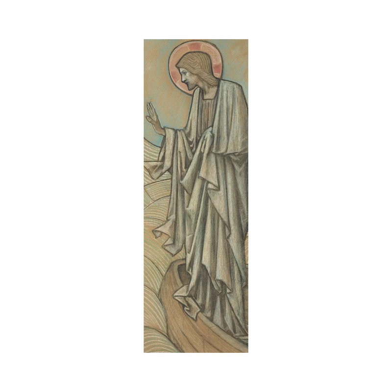 Christ Stilling The Waves by Edward Coley Burne-Jones - Wrapped Canvas Panoramic Painting