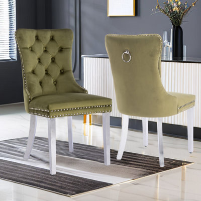 Chaise parsons en velours capitonné Joshanae