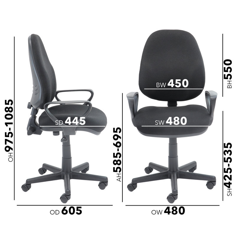 Fabric Operators Chair with Lumbar Support