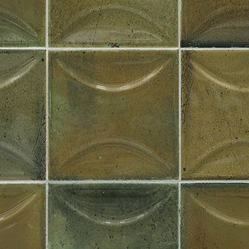 Antiek 3.94 in. x 3.94 in. Glossy Ceramic Square Deco Wall Tile (6.68 sq. ft./case) (60-pack), Olive Green