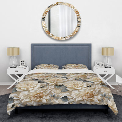 Ensemble de housse de couette blanche Mandalas