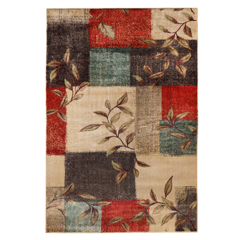 Ramona 100% Polypropylene Geometric Patchwork Indoor Area Rug, Rectangle 4' x 6'