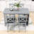Devra 5-Piece Dining Set, Counter Height Wooden Table with 3-Tier Storage and Upholstered Chairs-1270613528
