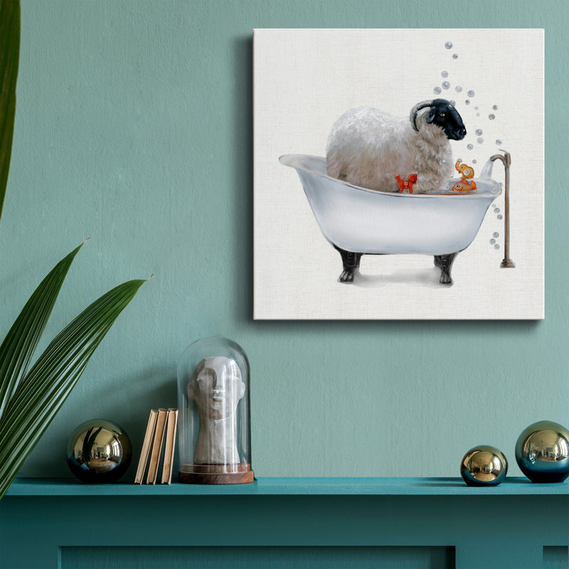 «Farm Tub Sheep», impression sur toile tendue, H 10 po x l 10 po x P 1,5 po