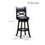 Tabouret de bar pivotant de 76 cm (30 po) en tissu gris vieilli et anthracite – Un élément de décoration polyvalent et tendance