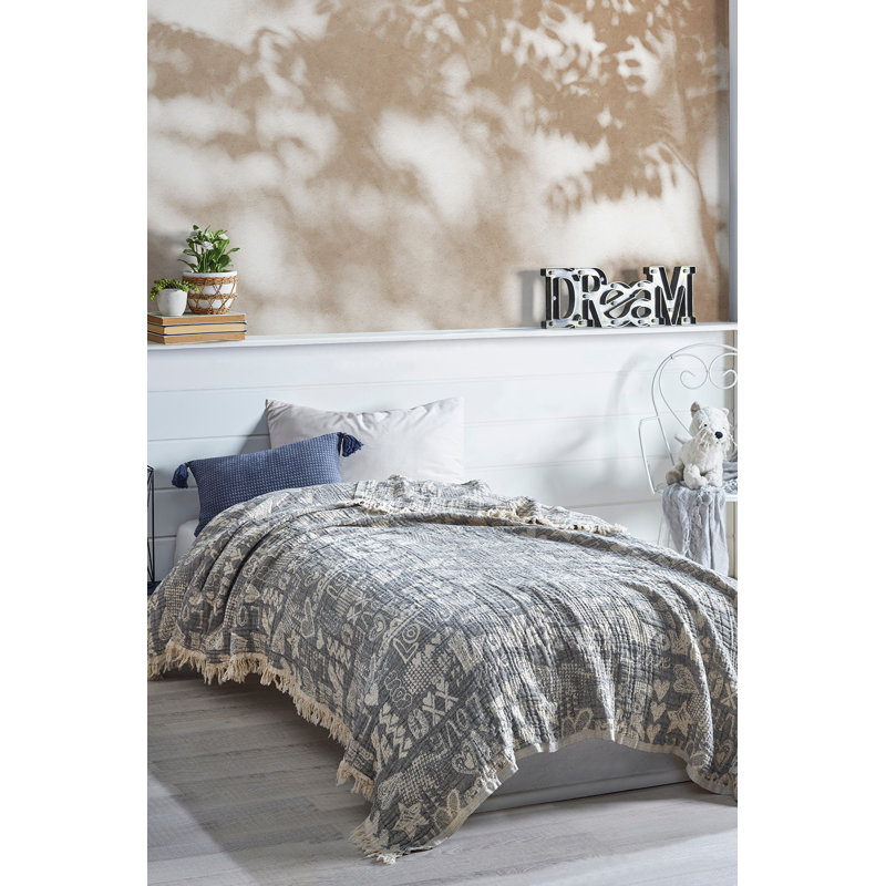 Courtepointe 100% coton Shannon, Anthracite
