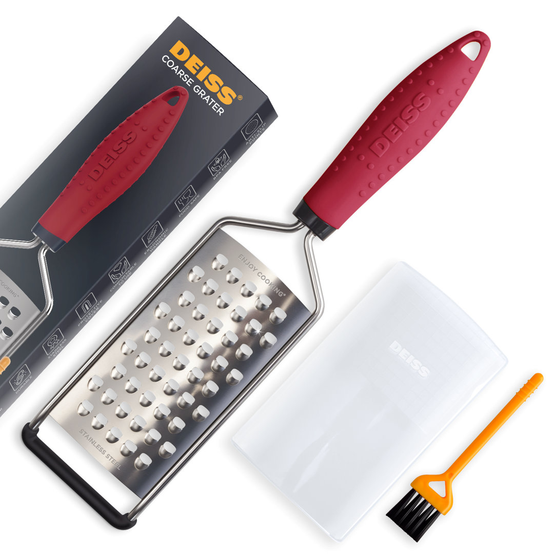 Deiss Pro Coarse Grater - Hand Held Sharp Stainless Steel Cheese Grater