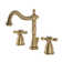Kingston Brass Heritage Two-Handle 3-Hole Deck Mount Widespread Bathroom Faucet with Pop-Up Drain