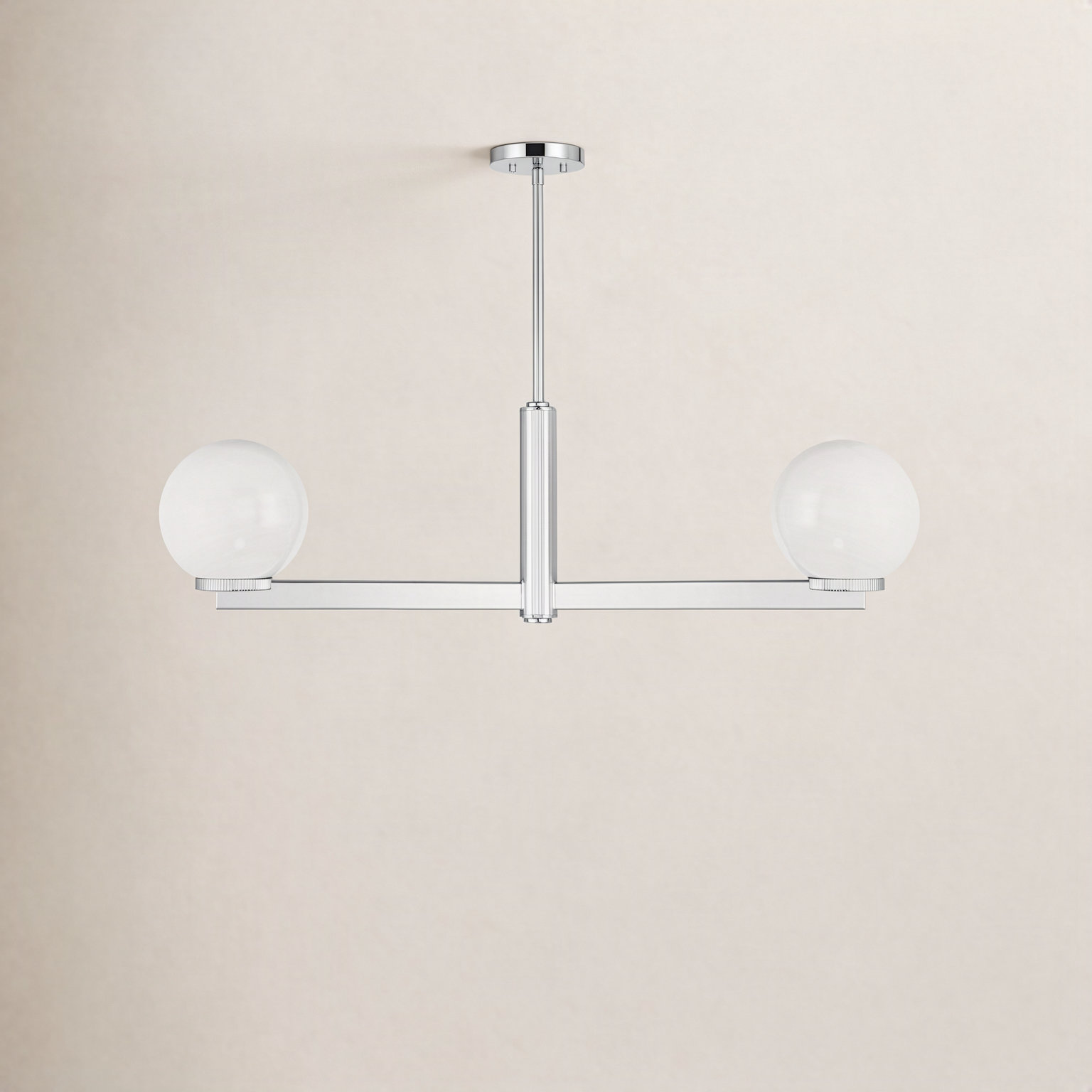 Claudette 2-Light Chandelier, Chrome
