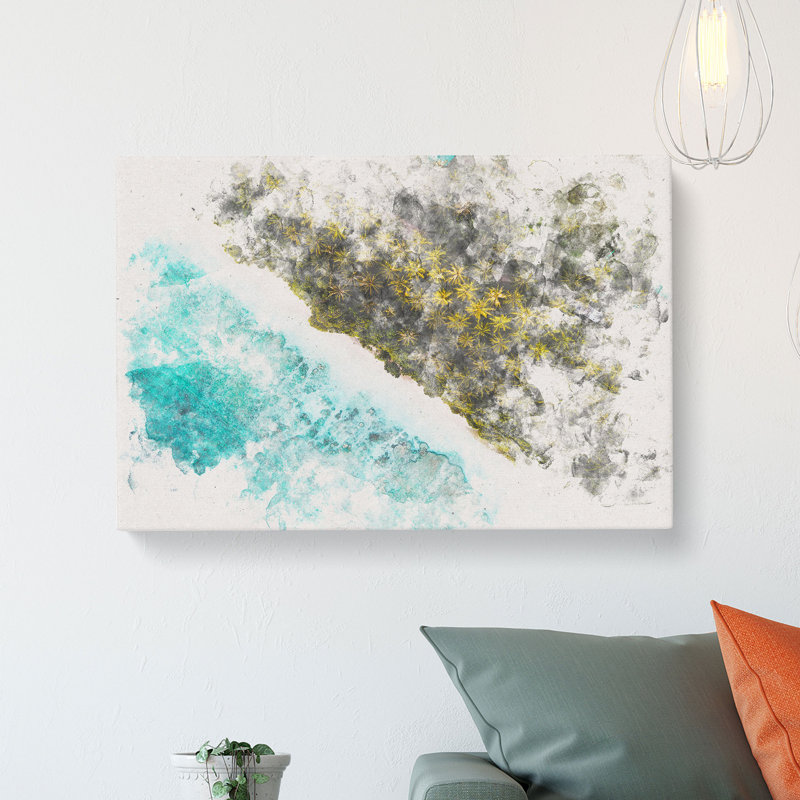 The Beautiful Maldives Watercolour - Wrapped Canvas Print, 35cm H x 50cm W x 3cm D