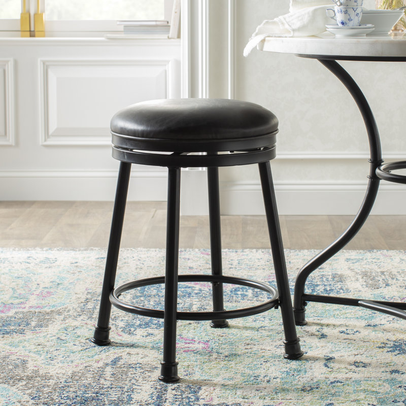 Giselle Swivel Upholstered Counter Stool with Metal Frame