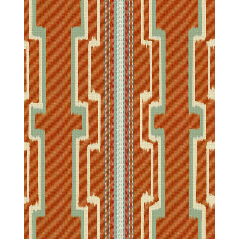 SASCHIZ Brown Wallpaper, Orange/Green/Taupe