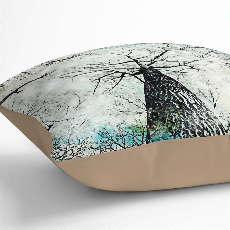 Majestic Trees Cushion with Filling, Stone, 40cm H x 40cm W x 15cm D