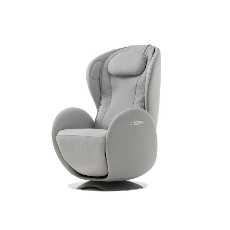 Fauteuil de massage chauffant Nouhaus Luna, fauteuil inclinable de massage Zero-Gravity avec massage 3D à faible bruit et deux systèmes de sonorisation (Elder White)