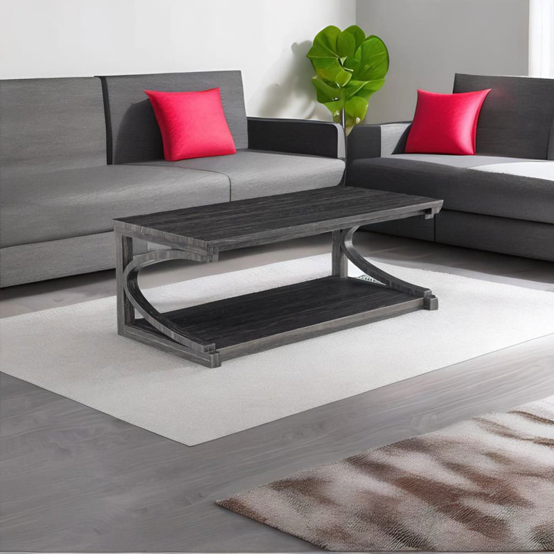 Jamarus Solid Wood Top Single Coffee Table, Black
