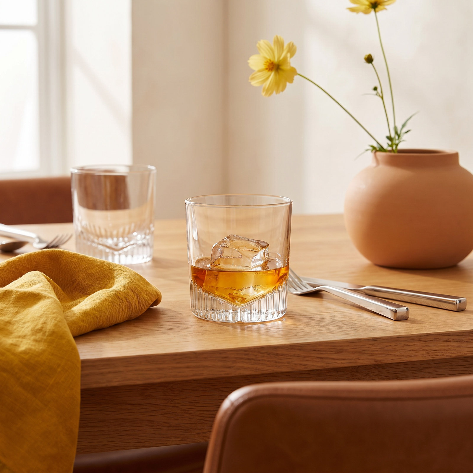 Caldera Ribbed Crystal Whiskey Glass