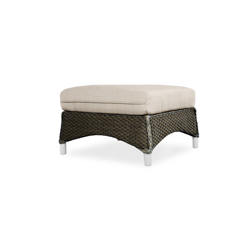 Mandalay Outdoor Ottoman, Rollo Linen, Mink