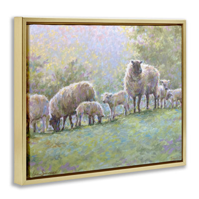 «Misty Morning Sheep on Hill Floater», art mural par Linda Sperruche