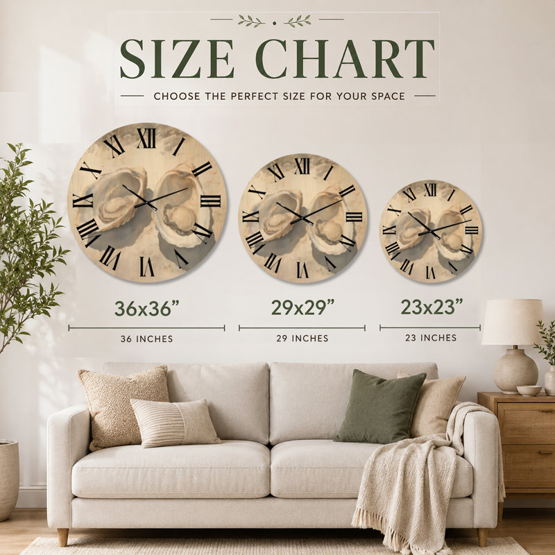 Solid Wood Wall Clock, Très grand