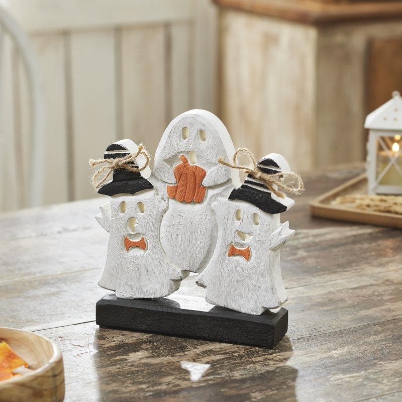 Halloween hantant des goules en bois 8,5 x 7,5 x 2