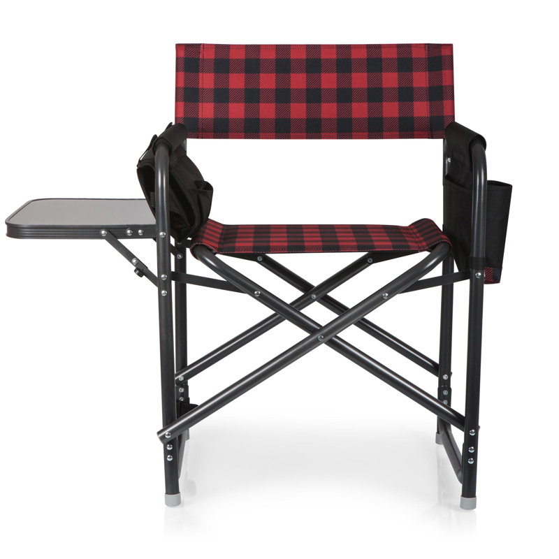 Outdoor Directors Folding Chair with Side Table Schell, Red/Black