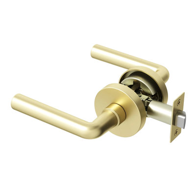 Poignée de porte Arc Passage Design moderne dissimulé pour (Hall et garde-robe) - Style minimaliste élégant en or champagne brossé
