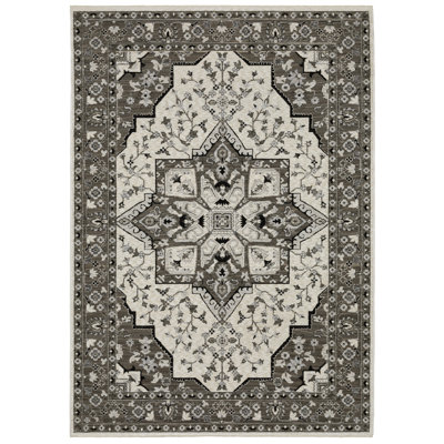 Tapis oriental ivoire / gris Aldred