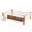 Lit de plancher en bois massif pour enfants avec bibliothèques de rangement, garde-corps et escaliers, sans sommier-2013845592-2013845574