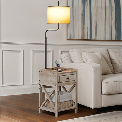 Marutani 63.78'' Tray Table Floor Lamp with USB