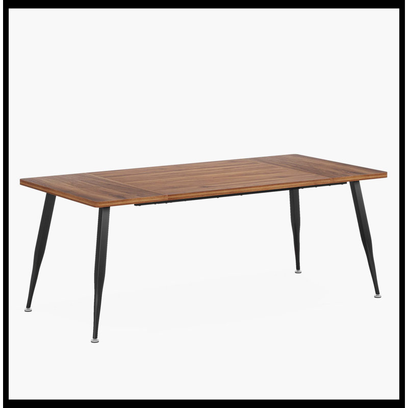 Table de salle à manger industrielle de 70,9 po pour 6 à 8 personnes