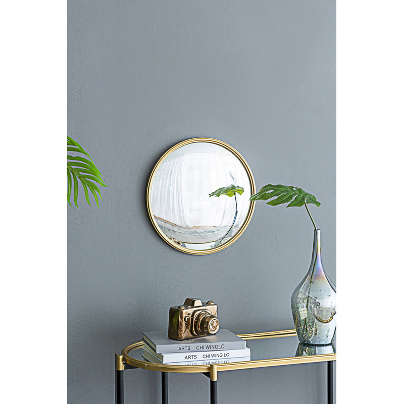  Mirror, Circle Mirror With Iron Frame, 15" x 15"
