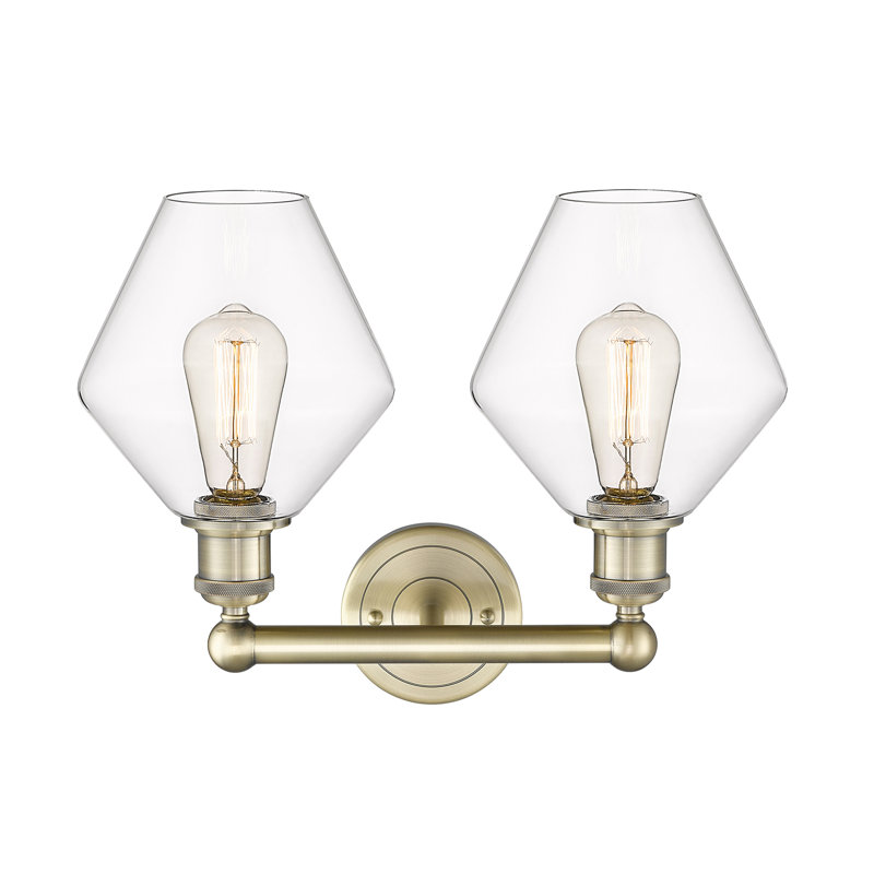 Éclairage pour meuble-lavabo à intensité variable 2 lumières Amylea, Clair, Laiton antique