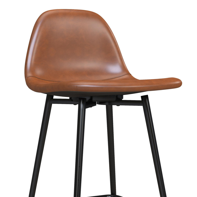 Henrine Upholstered Counter Stool with Metal Frame, Camel