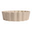 Lavabo vasque de salle de bain rond contemporain en céramique festonnée de 15 po Atelier, vasque à dessus de comptoir cannelé beige mat-121975572