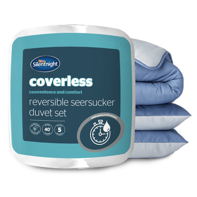 Silentnight Seersucker Coverless Duvet 10.5 Tog With Matching Pillowcases,  All Seasons